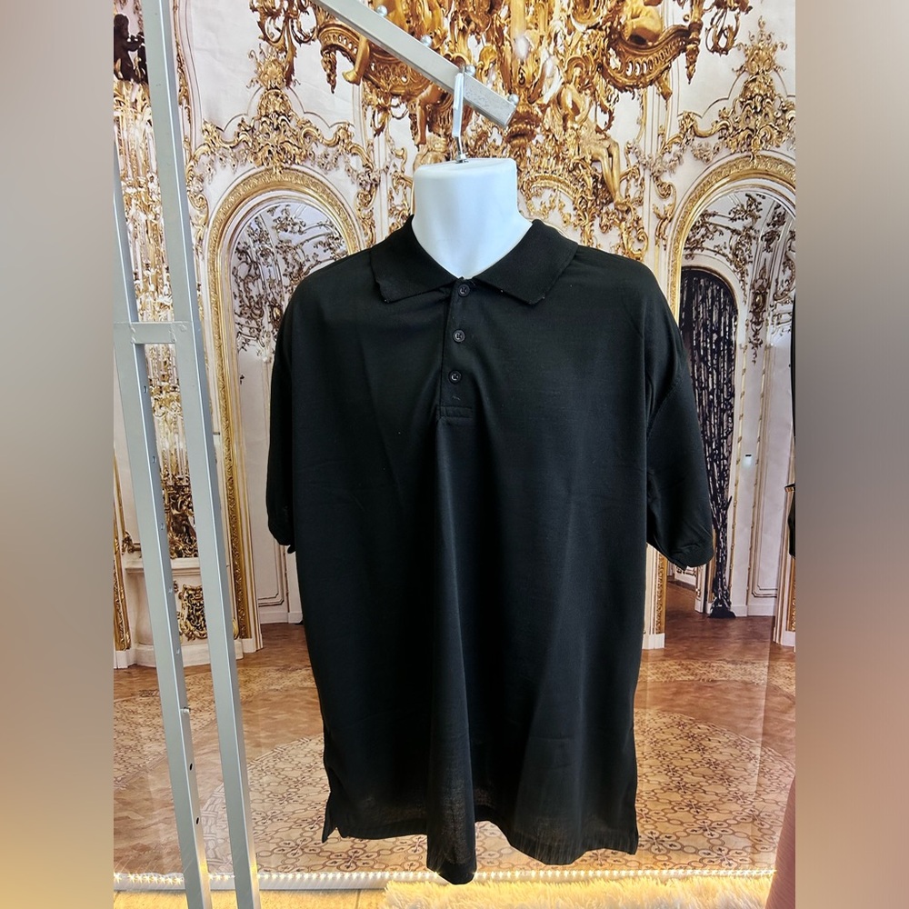 Men’s black polo shirt